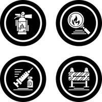 Fire Extinguisher and Disaster Icon vector