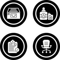 archivo gabinete y tinta cartucho icono vector