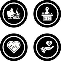 Computer Worker and Office Reception Icon vector