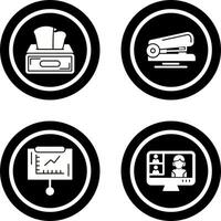 Tissue Box and Stapler Icon vector