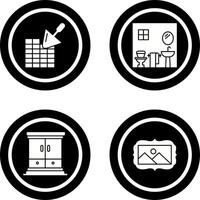 Brickwall and Bathroom Icon vector