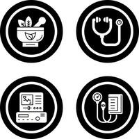 Ayurvedic and Stethoscope Icon vector