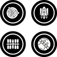 solar systems and space shuttle Icon vector