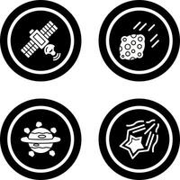 satelite and asteroid Icon vector
