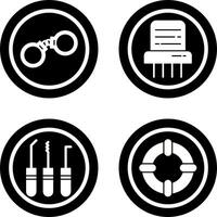 Handcuffs and Paper Shredder Icon vector