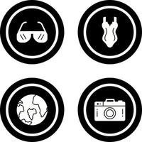 Dom lentes y nadar icono vector