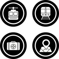 cable coche y tren icono vector