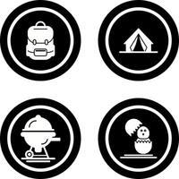 bolso y acampar icono vector
