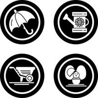 Umbrella and Watering Icon vector