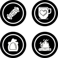 Skateboard and Mug Icon vector