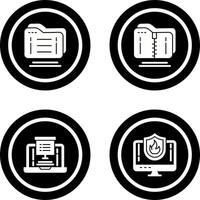 Folder and Compressed Icon vector