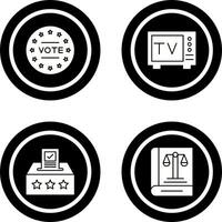 votar y televisión icono vector