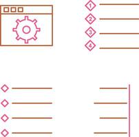 settings and numbered lists Icon vector