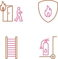 running from fire and fire shield Icon vector