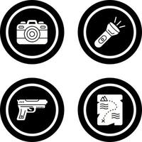 Camera and Flash Light Icon vector