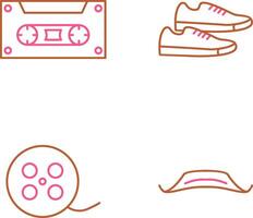 Casette and Sneakers Icon vector