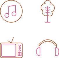 Music Player and Tree Icon vector