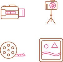 open camera and camera stand Icon vector