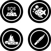 Sos and Fish Icon vector