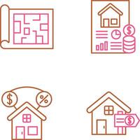 Blueprint and loan Icon vector