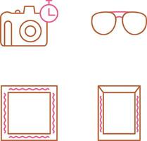 lentes y Temporizador en cámara icono vector