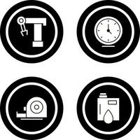 Robotic Arm and Clock Icon vector