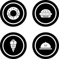 rosquilla y tarta icono vector
