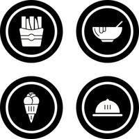 Soup and Fries Icon vector