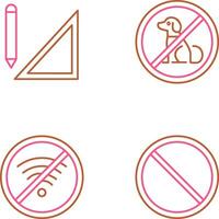 drawing tools and no pets Icon vector