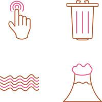 danger of hand press and garbage Icon vector