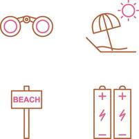 Binoculars and beach Icon vector