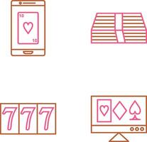 phone gambling and pack of bills Icon vector