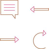 single chat bubble and left arrow Icon vector