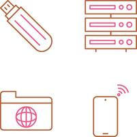 usb drive and server Icon vector