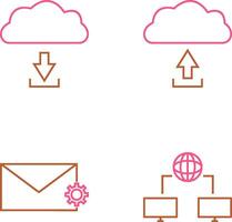 download from cloud upload to cloud Icon vector