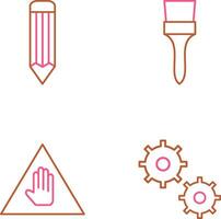 pencil and Brush Icon vector