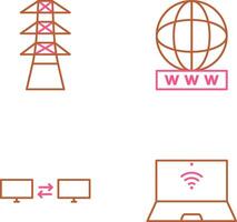 torre y mundo amplio web icono vector