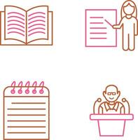Textbook and Female Presenter Icon vector