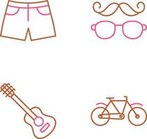 hipster estilo y pantalones cortos icono vector