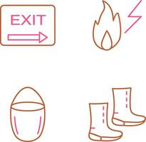 exit and electricity fire Icon vector