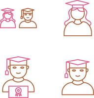 Graduates and Female Graduate Icon vector