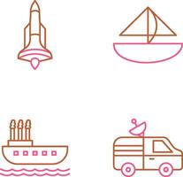 Rocket and Small Yacht Icon vector