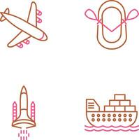 Landing Airplane and Dinghy Icon vector