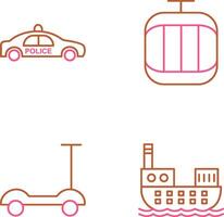 Police Car and Cable Car Icon vector