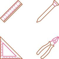 Ruler and Nail Icon vector