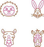 Sloth and Rabbit Icon vector