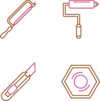 Hacksaw and Paint Roller Icon vector