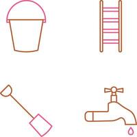 Water Bucket and Ladder Icon vector