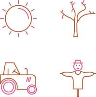Sun and Tree Icon vector