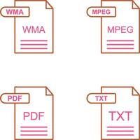 WMA and MPEG Icon vector